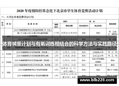 体育减重计划与有氧训练相结合的科学方法与实践路径