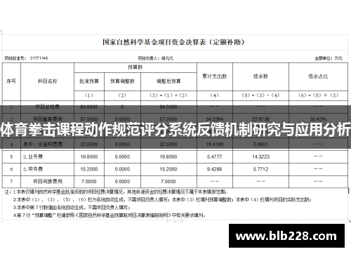 体育拳击课程动作规范评分系统反馈机制研究与应用分析